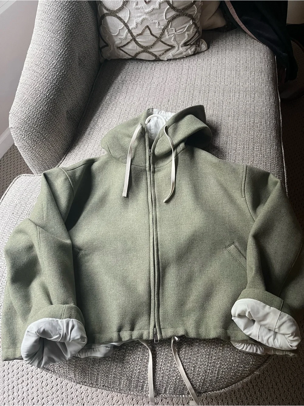 Renggli Green Anorak Hoodie with Drawstring - Picture 3 of 5
